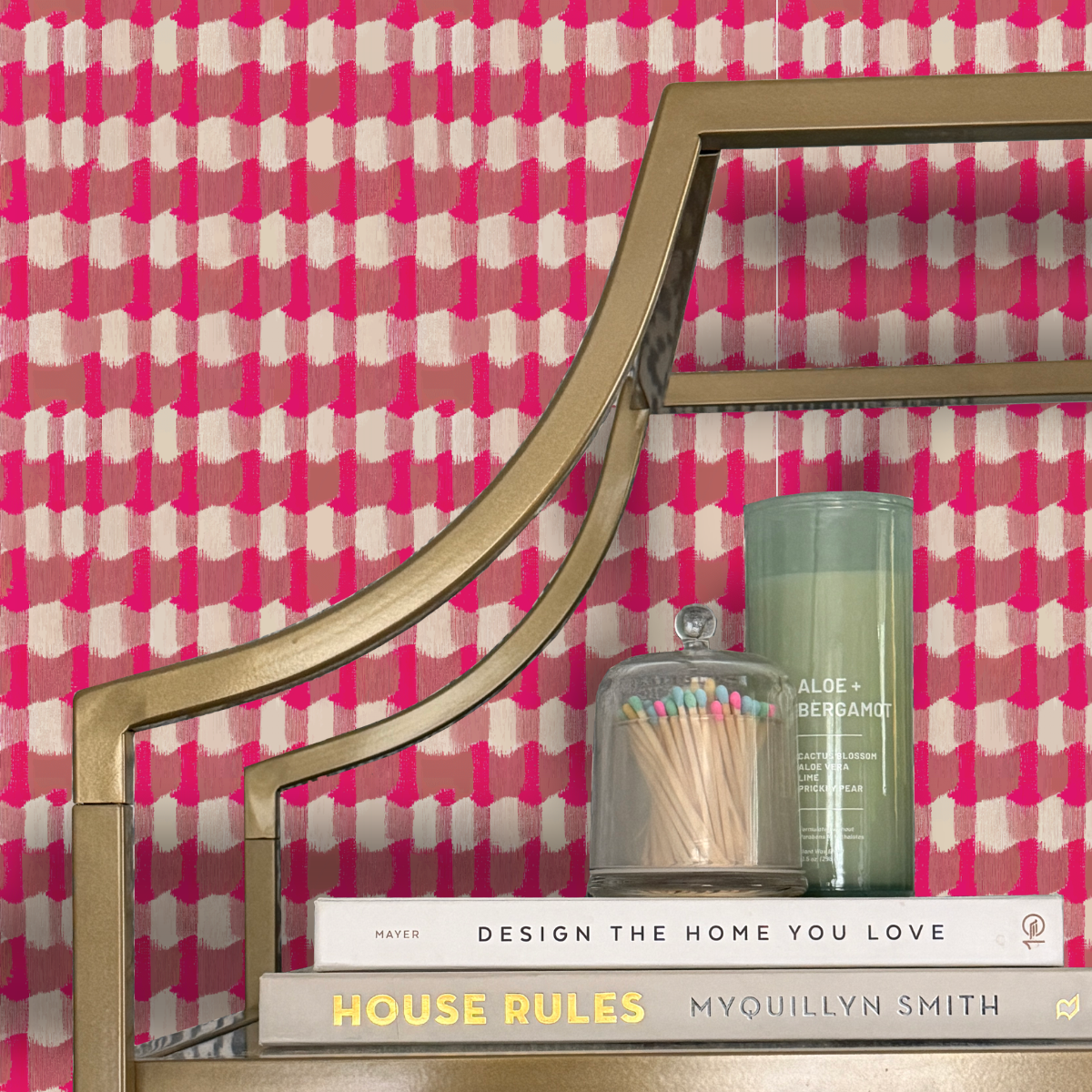 Block Party in Pink Peel and Stick Wallpaper | Modern Painterly Pattern