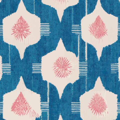 Blue Bazaar Door Detail Strip | Peel and Stick Door Accent | Blue Geometric Global Door Trim