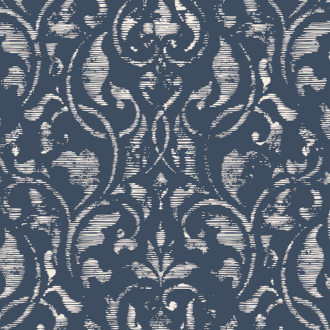Blue Manor Door Detail Strip | Peel and Stick Door Accent | Blue Damask Door Trim