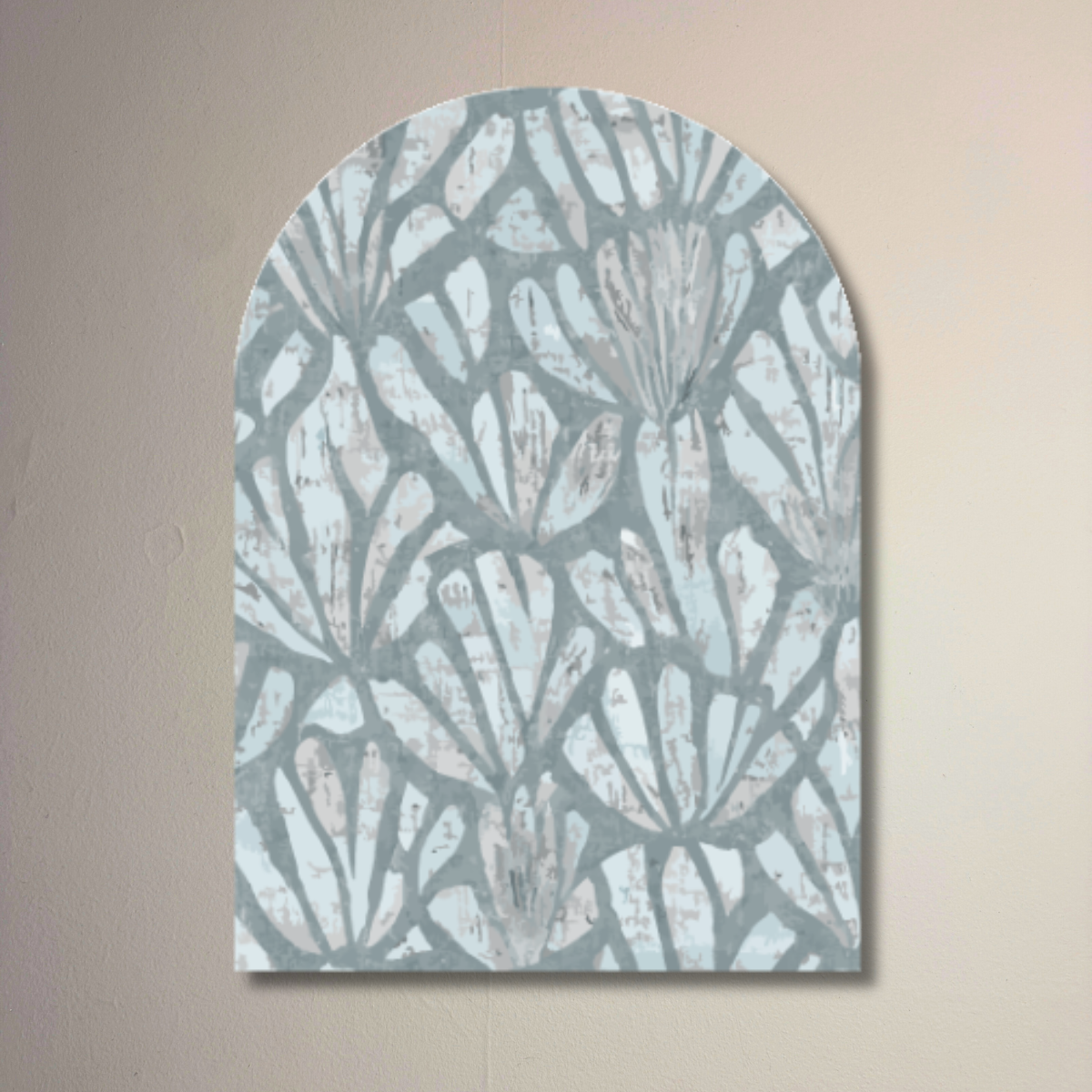 Blue Mist Arch Wall Art | Botanical Blue Green Decorative Arch Decor