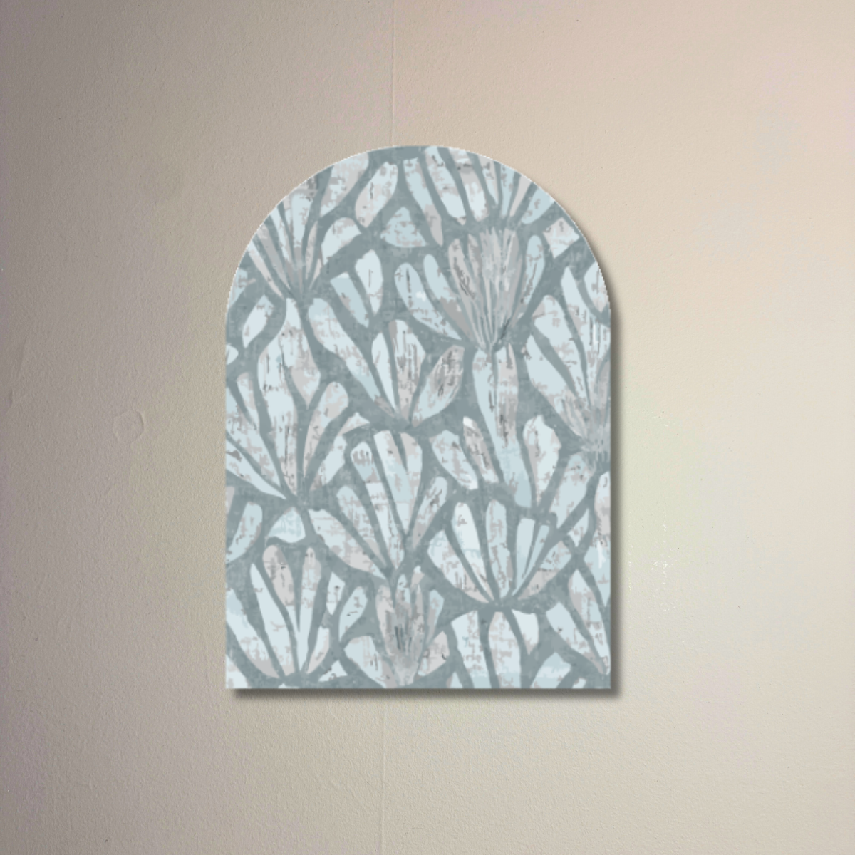 Blue Mist Arch Wall Art | Botanical Blue Green Decorative Arch Decor