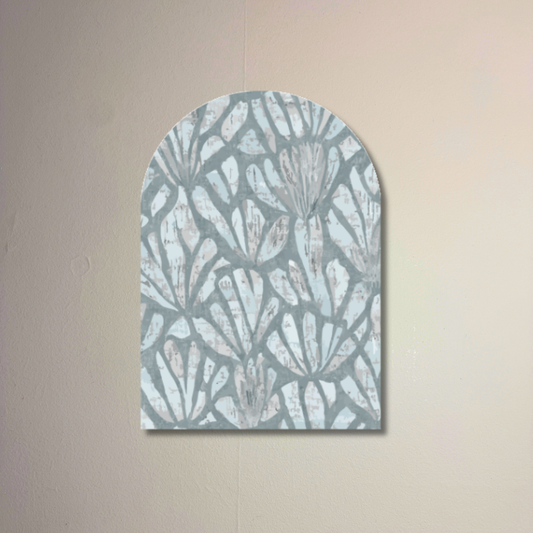 Blue Mist Arch Wall Art | Botanical Blue Green Decorative Arch Decor
