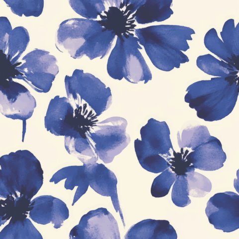 Bluebell Door Detail Strip | Peel and Stick Door Accent | Blue Floral Door Trim