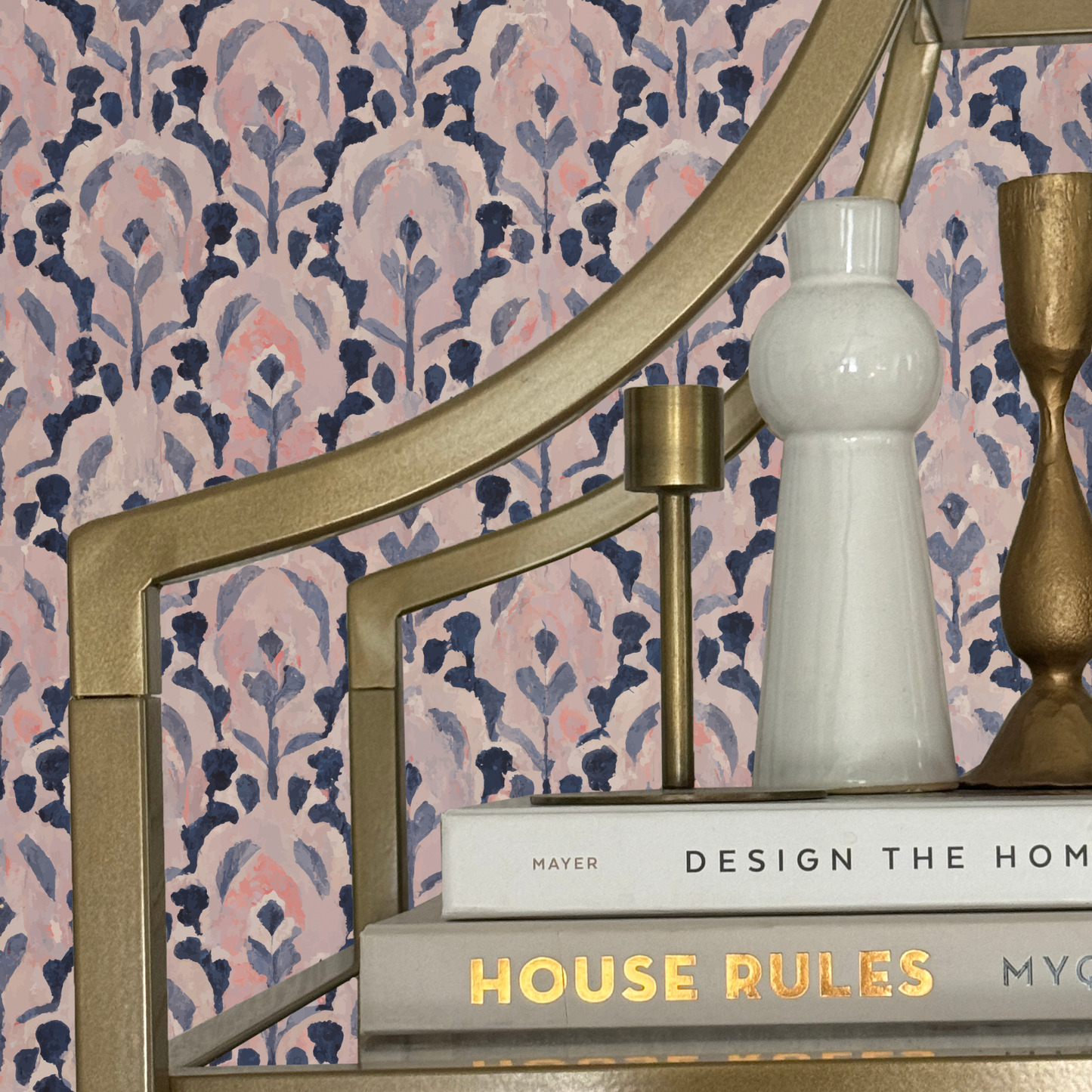 Blush Reverie Peel and Stick Wallpaper | Modern Boho Blush Floral Wallpaper