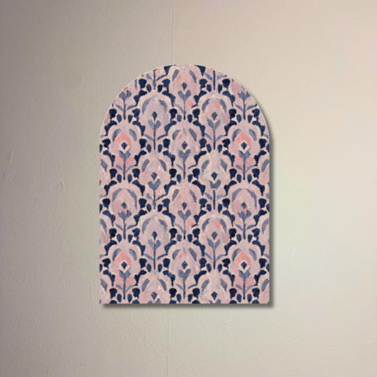 Blush Reverie Arch Wall Art | Soft Botanical Arch Panel | Modern Romantic Pattern Wall Decor