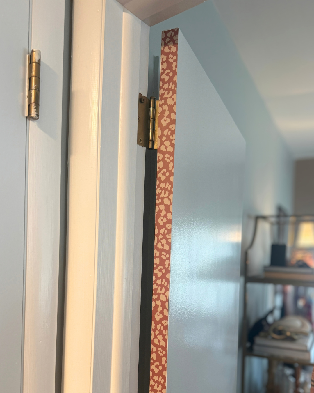 Brooklyn Leopard Door Detail Strip | Peel and Stick Door Accent | Mauve Leopard Door Trim