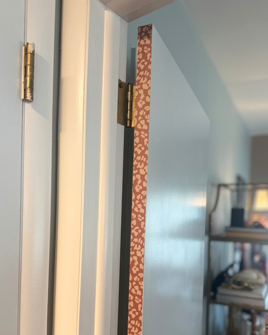 Brooklyn Leopard Door Detail Strip | Peel and Stick Door Accent | Mauve Leopard Door Trim