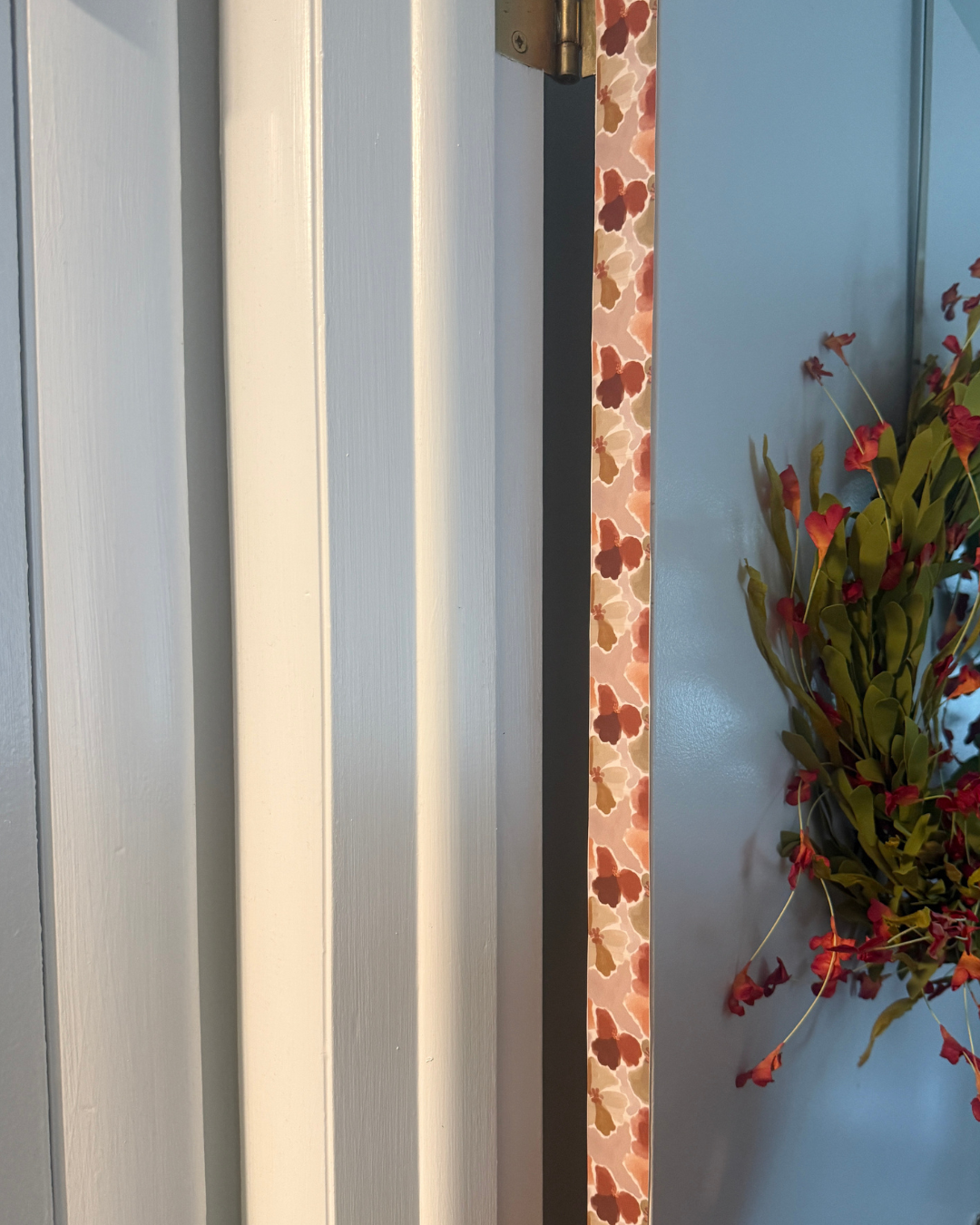 Burnished Bloom Door Detail Strip | Peel and Stick Door Accent | Fall Floral Door Trim