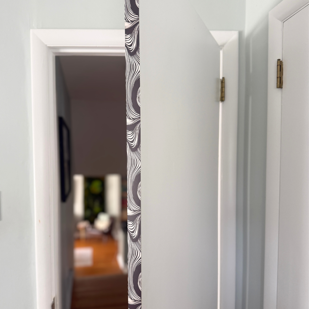 Contour Door Detail Strip | Peel and Stick Door Accent | Brown Abstract Door Trim