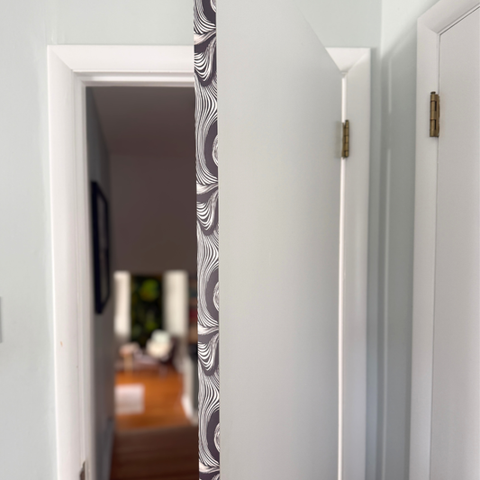 Contour Door Detail Strip | Peel and Stick Door Accent | Brown Abstract Door Trim