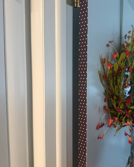 Dark Roast Door Detail Strip | Peel and Stick Door Accent | Brown & Blue Door Trim