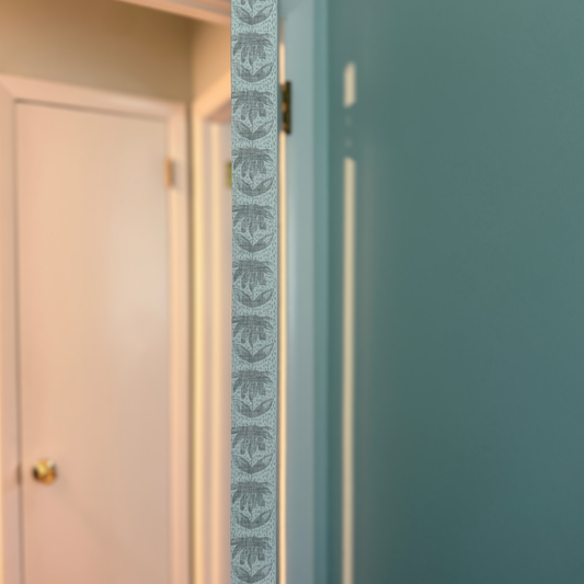 Field Notes Door Detail Strip | Peel and Stick Door Accent | Neutral Botanical Door Trim