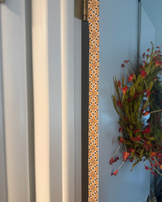 Golden Grove Door Detail Strip | Peel and Stick Door Accent | Golden Floral Door Trim