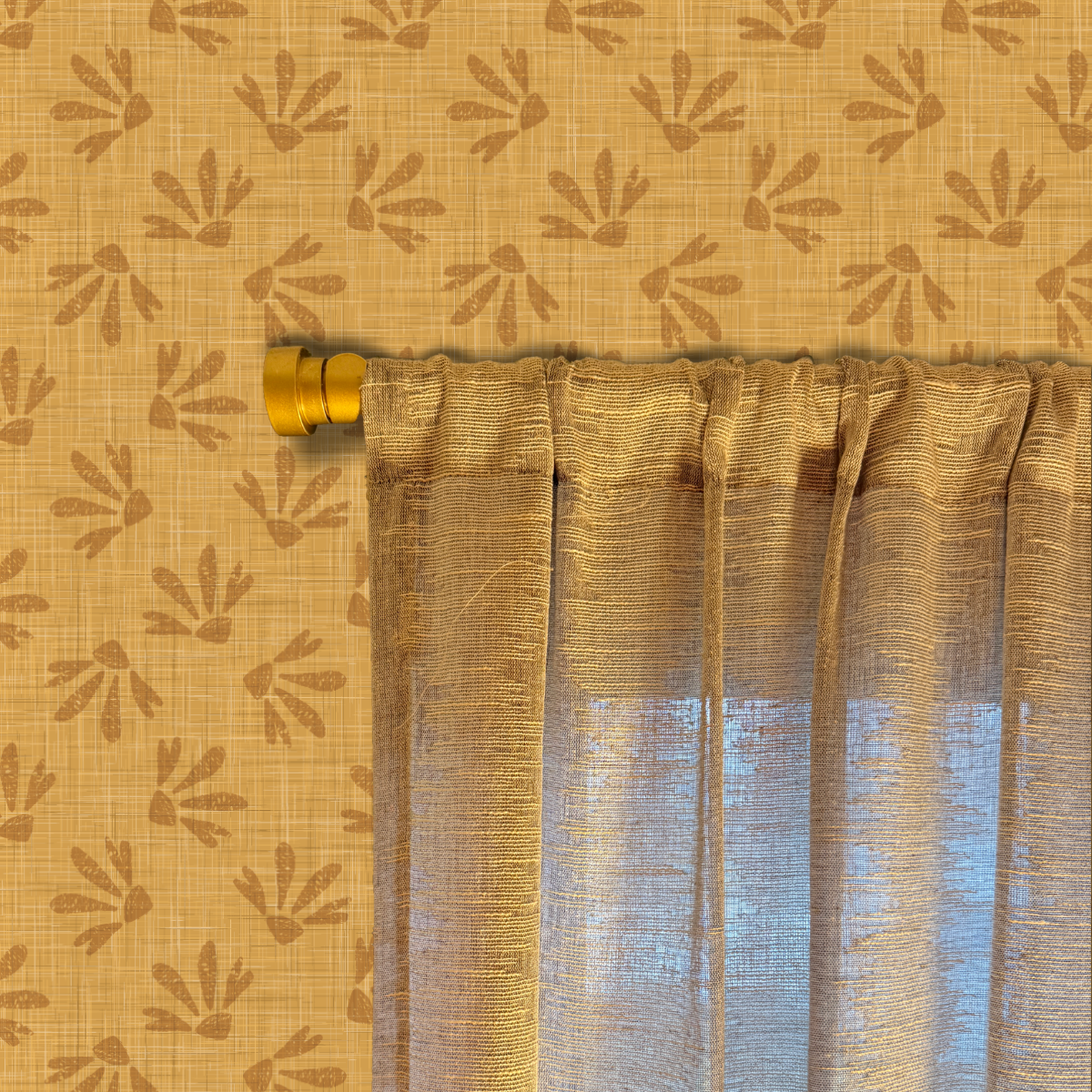 Golden Hour Peel and Stick Wallpaper | Warm Modern Botanical Statement Pattern