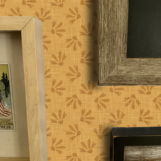 Golden Hour Peel and Stick Wallpaper | Warm Modern Botanical Statement Pattern