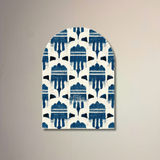 Indigo Atellier Arch Wall Art | Indigo Textile Inspired Decorative Arch Decor