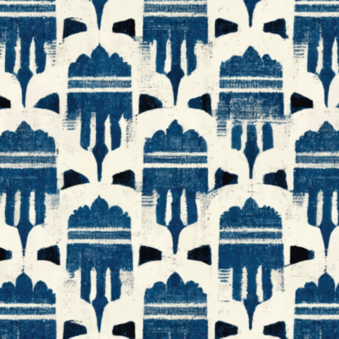 Indigo Atelier Door Detail Strip | Peel and Stick Door Accent | Blue Textile Inspired Door Trim