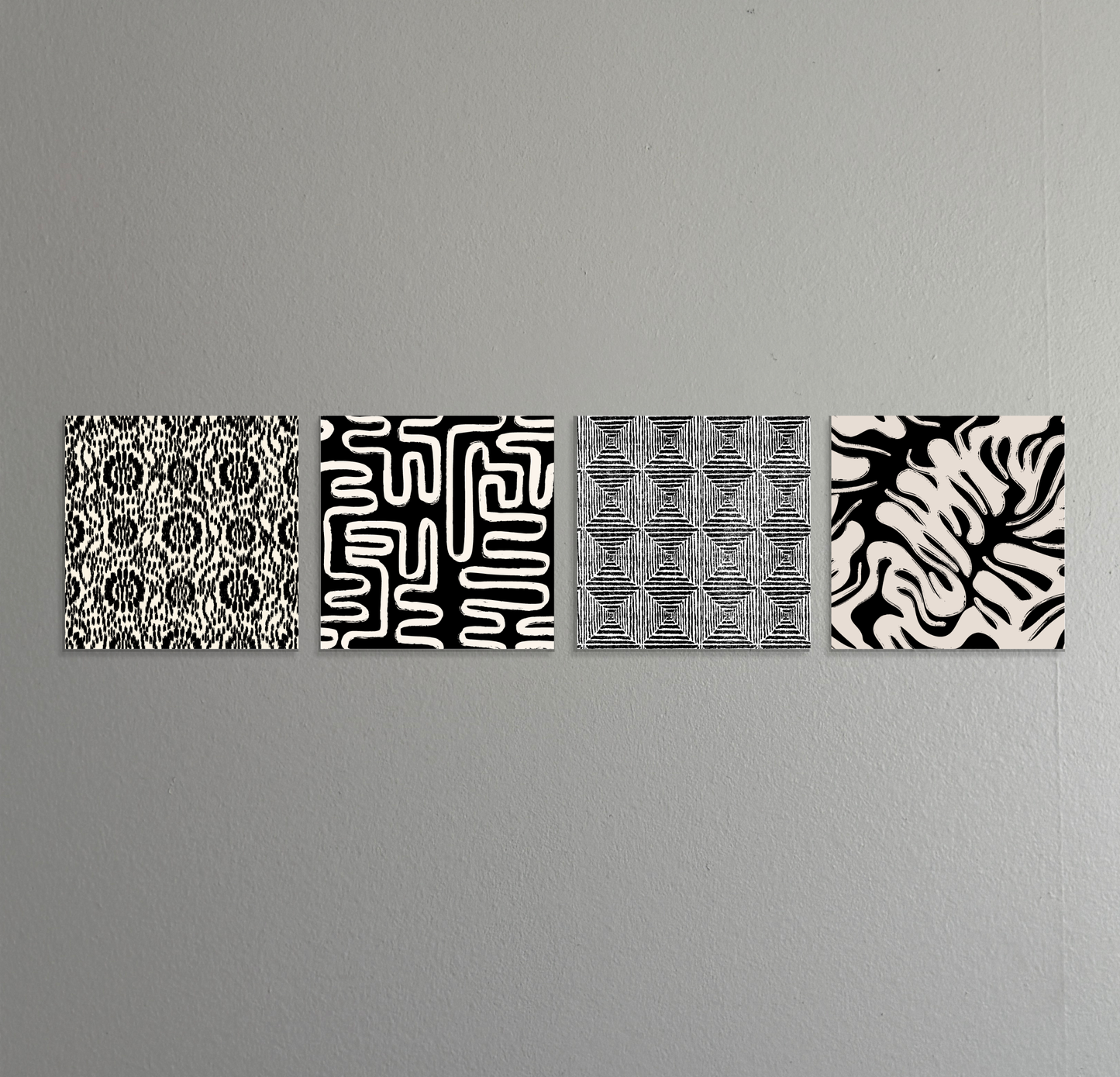 Graphic Instinct | 4 piece Black & White Art Print Set