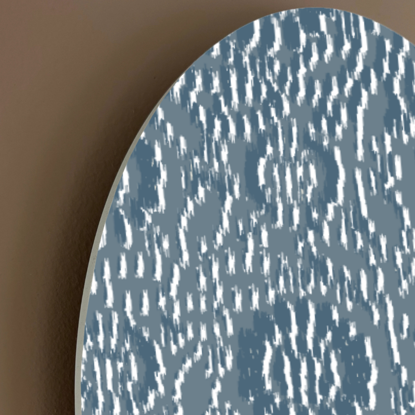 Modern Blue Ikat Arch Wall Art  | Textural Pattern Print for Boho & Coastal Decor