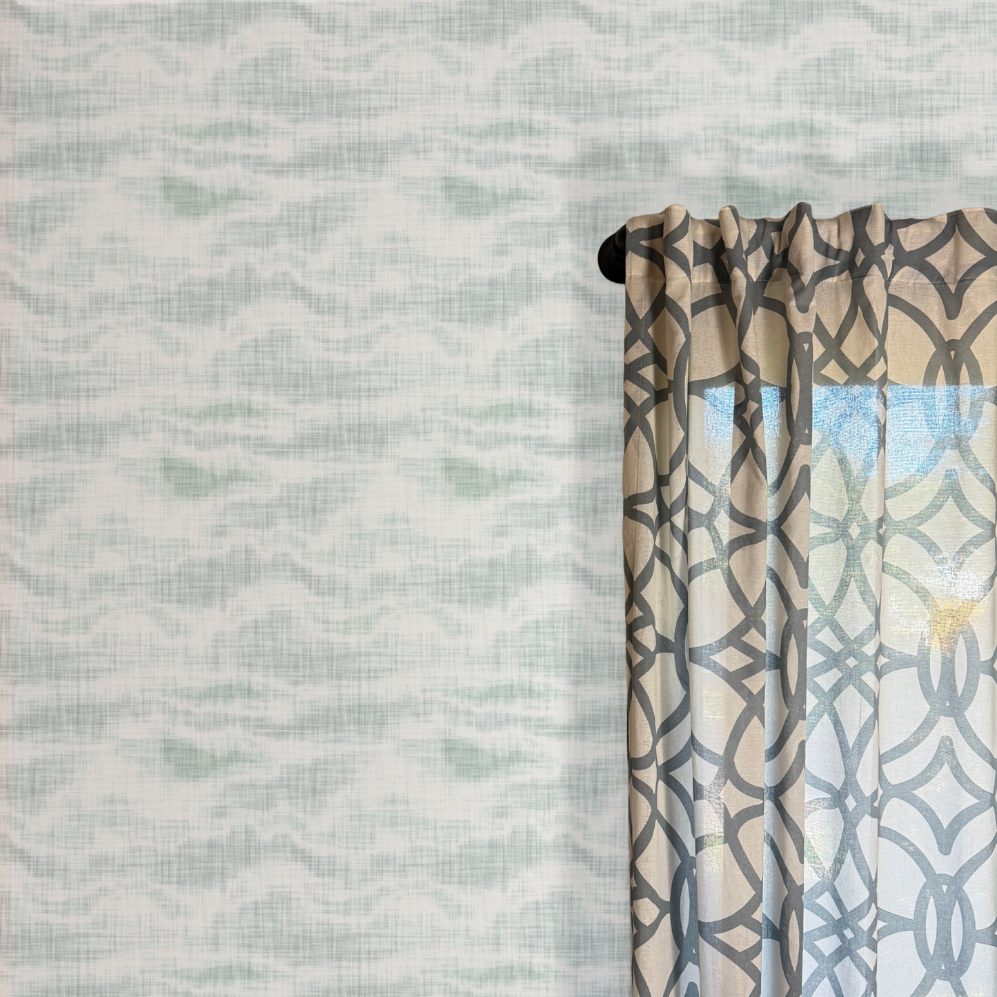 Misty Seas Wallpaper | Aqua Gray Watercolor Peel and Stick Wall Covering