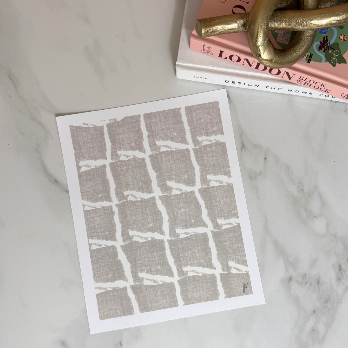 Modern Plaster Neutral Art Print | Textured Grid Pattern Wall Art | 8x10 and 11x14 Size