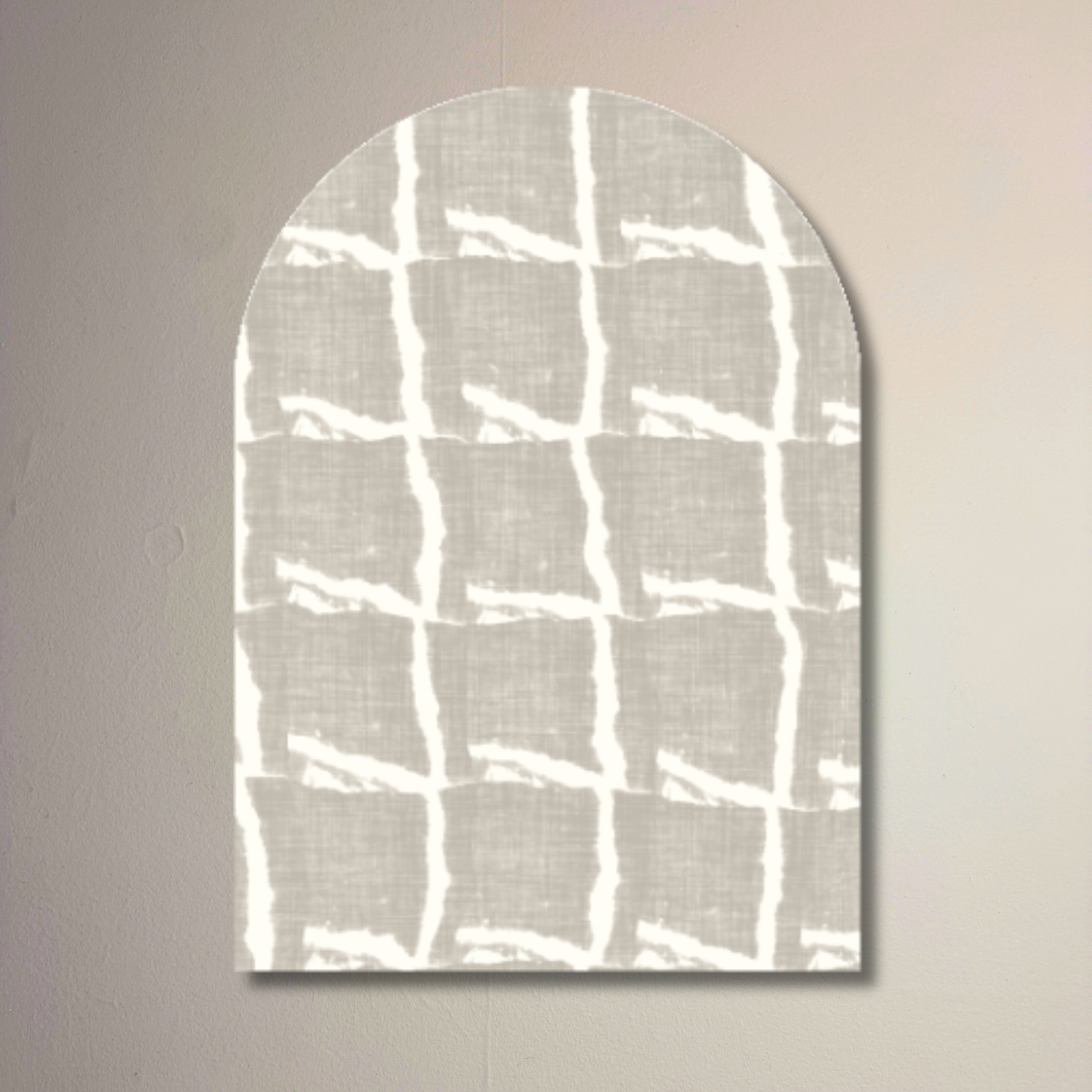 Modern Plaster Neutral Arch Wall Art | Minimal Textured Grid Decorative Panel