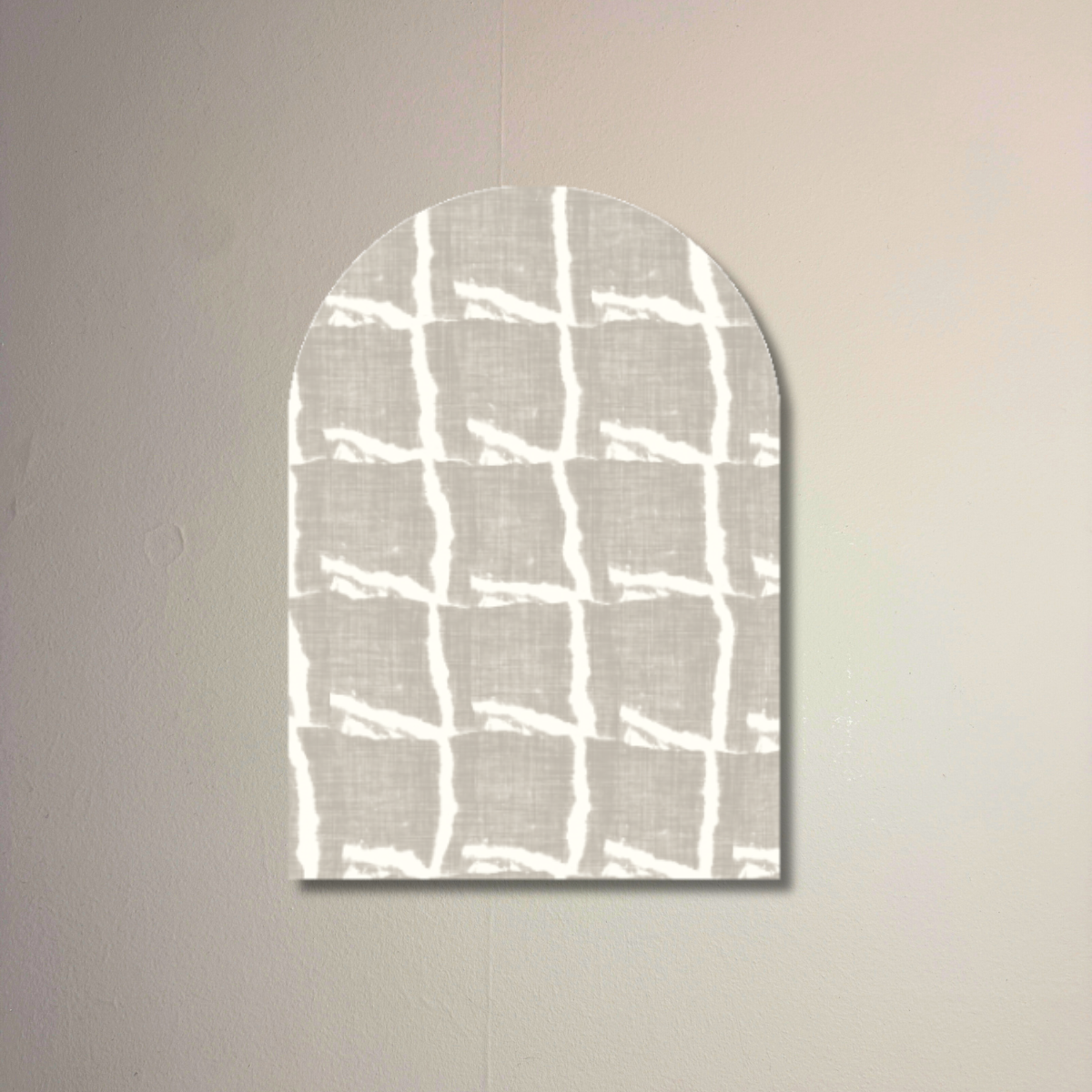 Modern Plaster Neutral Arch Wall Art | Minimal Textured Grid Decorative Panel