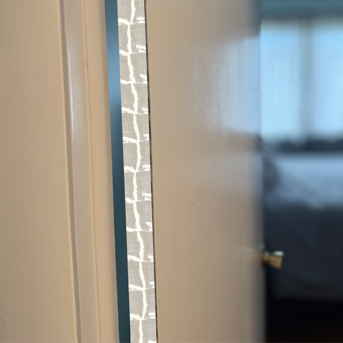 Modern Plaster Door Detail Strip | Peel and Stick Door Accent | Neutral Textured Minimal Door Trim
