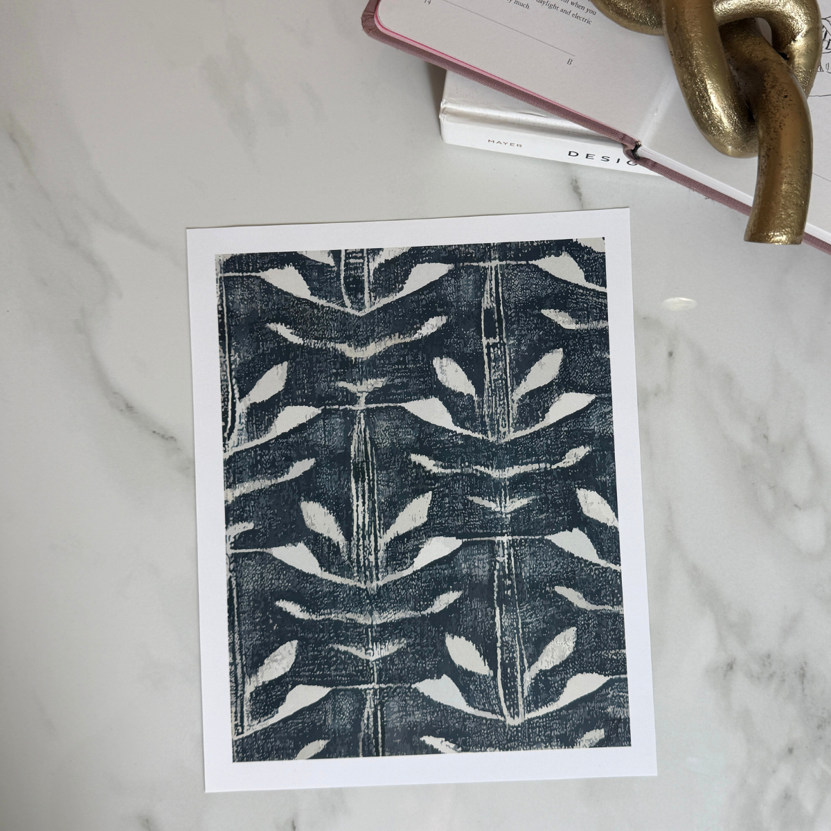 Muted Rhythm Pattern Art Print | Deep Teal Blue Textured Wall Art | 8x10 and 11x14 Size