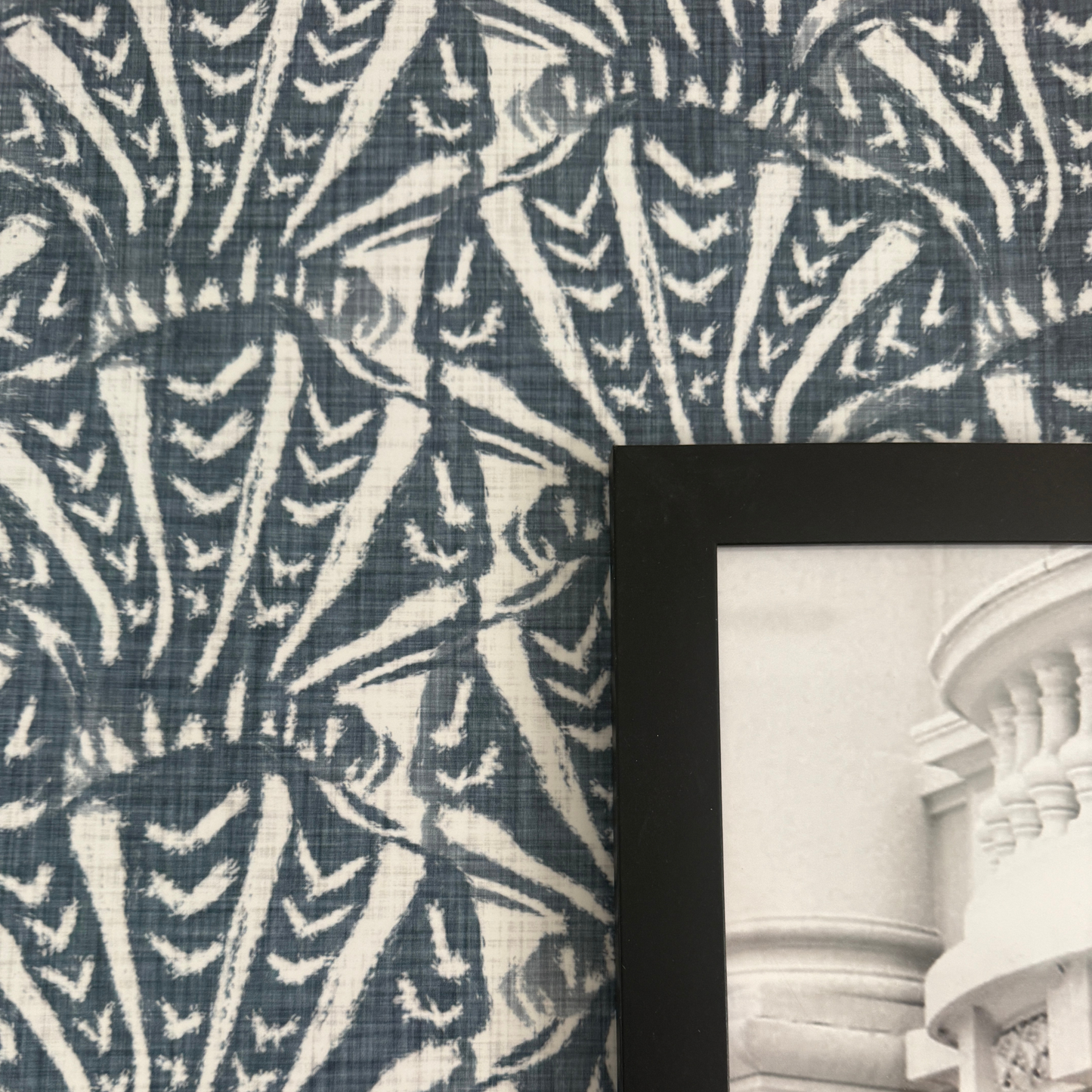 Nautical Palm Wallpaper – Blue and White Coastal Removable Peel and Stick Wall Covering