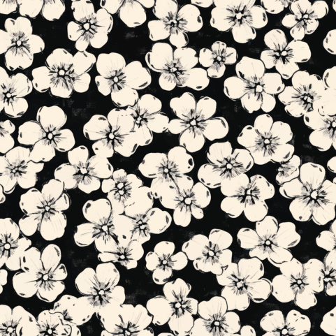 Night Garden Door Detail Strip | Peel and Stick Door Accent | Black Floral Door Trim