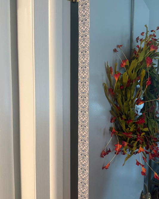 Old Soul Door Detail Strip | Peel and Stick Door Accent | Blue Botanical Door Trim