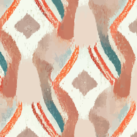 Painted Coast Door Detail Strip | Peel and Stick Door Accent | Coastal Blue and Coral Geometric Door Trim