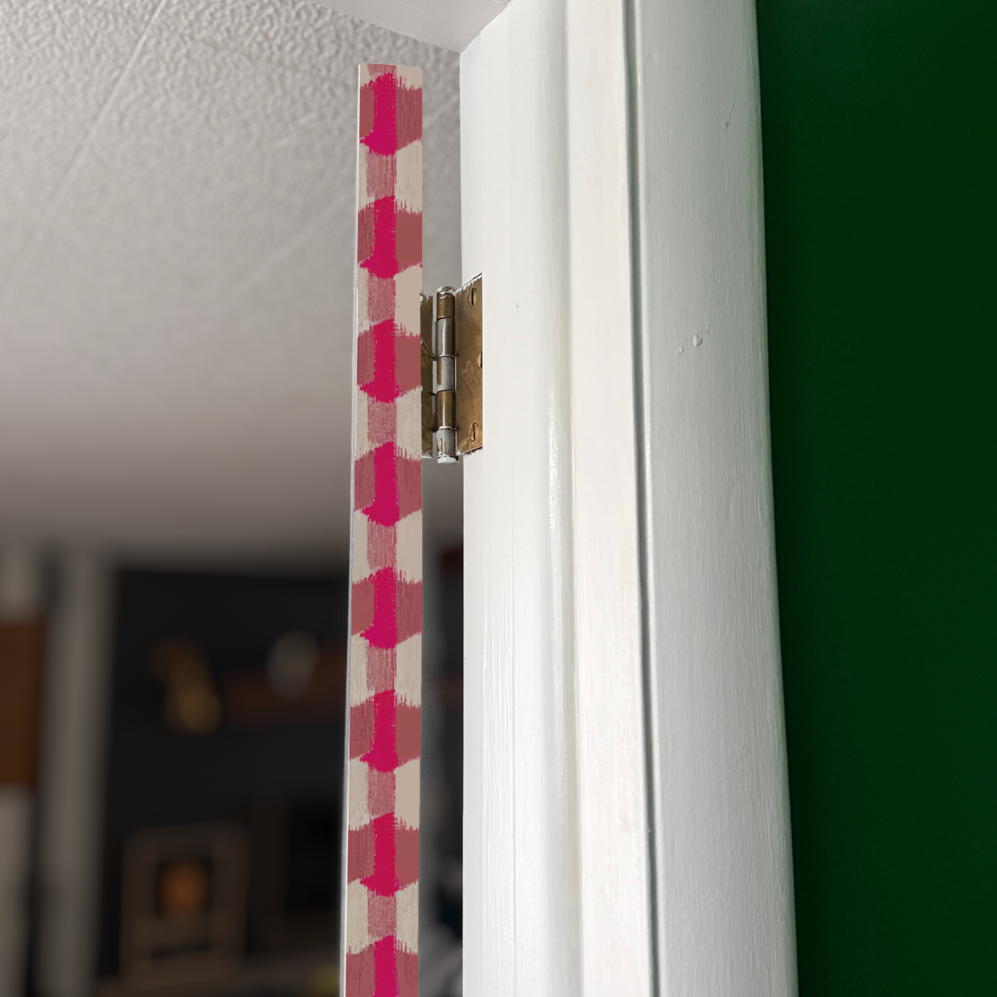 Block Party Pink Door Detail Strip | Peel and Stick Door Accent | Painterly Pink Modern Door Trim