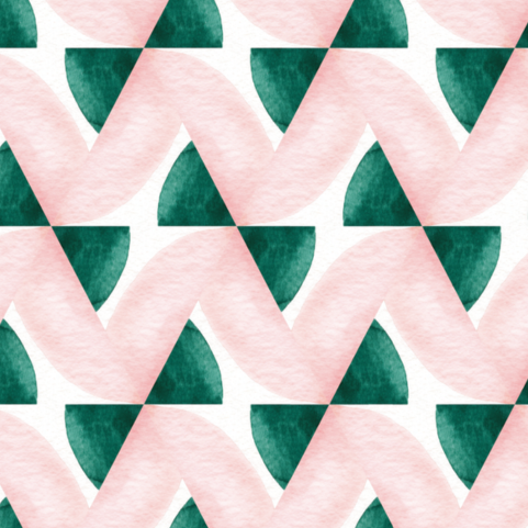 Poolside Door Detail Strip | Peel and Stick Door Accent | Pink and Emerald Geometric Door Trim