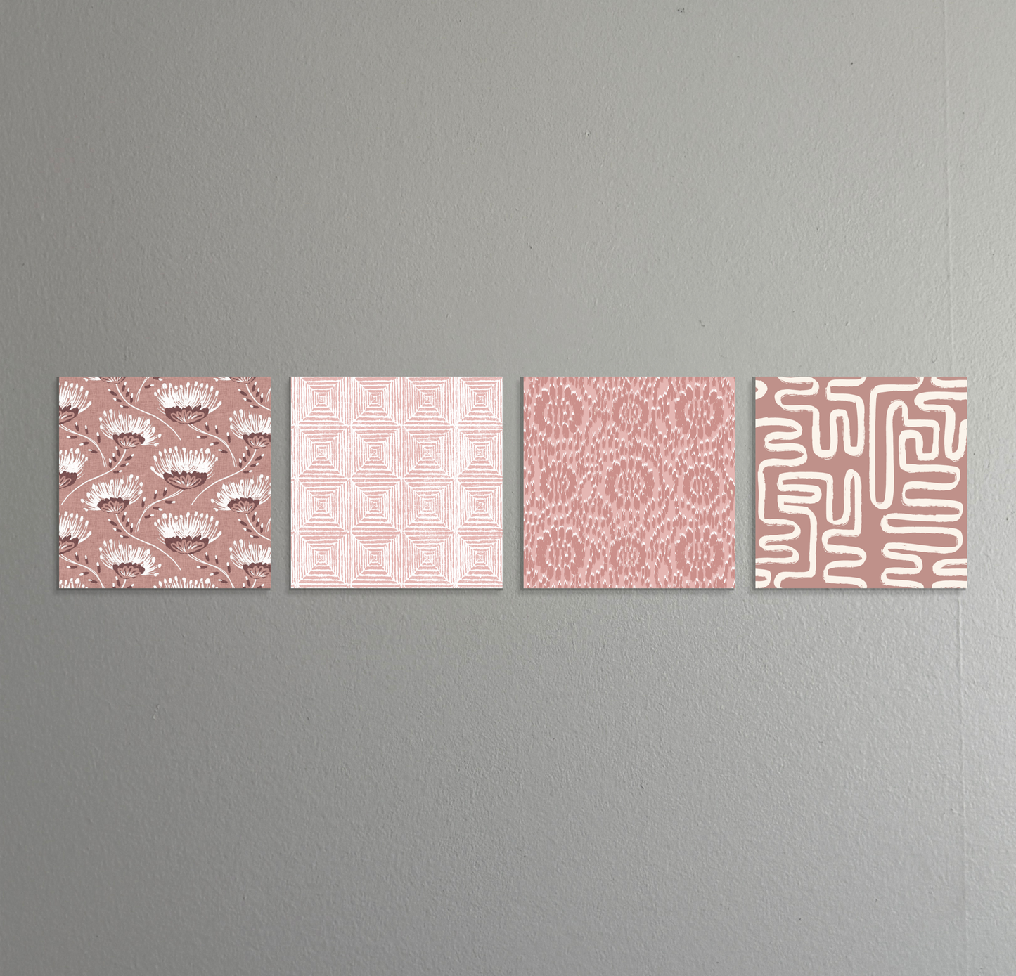 Rosy Outlook | 4-Piece Blush Art Print Set