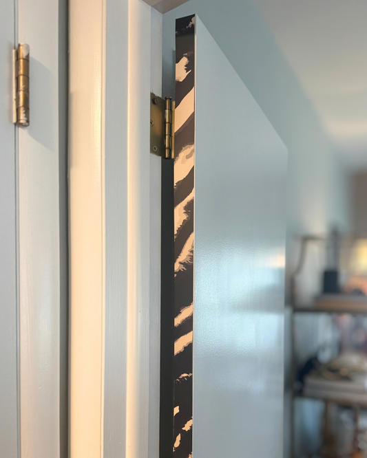 Second Nature Door Detail Strip | Peel and Stick Door Accent | Neutral Animal Print Door Trim