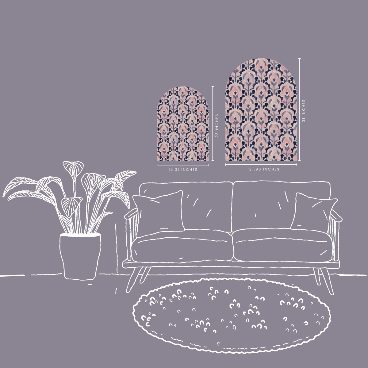 Blush Reverie Arch Wall Art | Soft Botanical Arch Panel | Modern Romantic Pattern Wall Decor