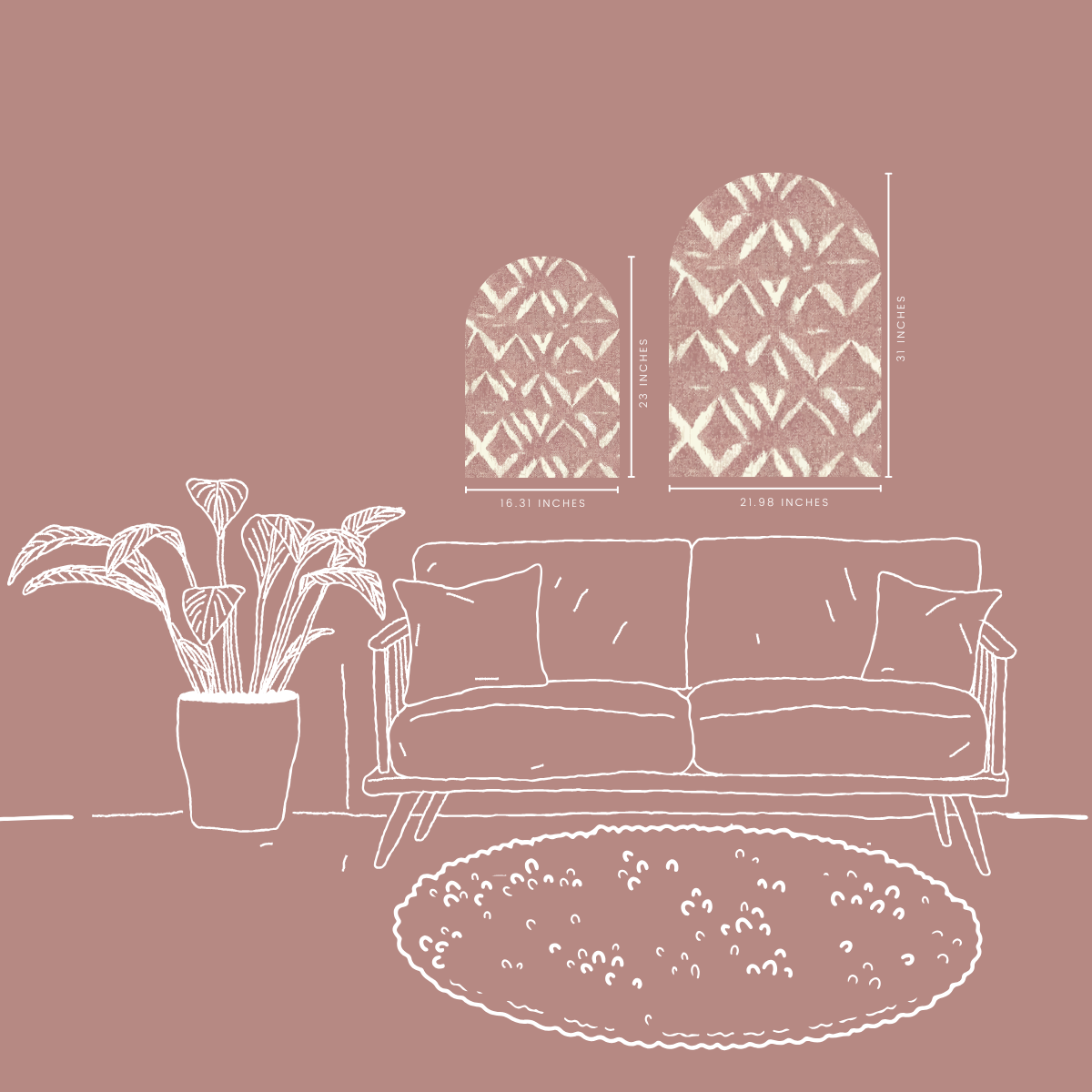 Desert Bloom Arch Wall Art | Blush Textile Inspired Decorative Arch Decor