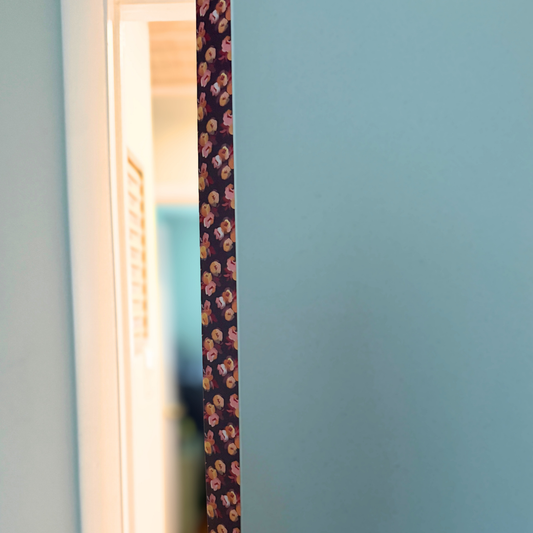 Sienna Floral Door Detail Strip | Peel and Stick Door Accent | Warm Floral Door Trim