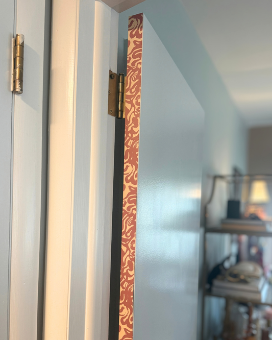 Slow Dance Door Detail Strip | Peel and Stick Door Accent | Mauve Abstract Door Trim
