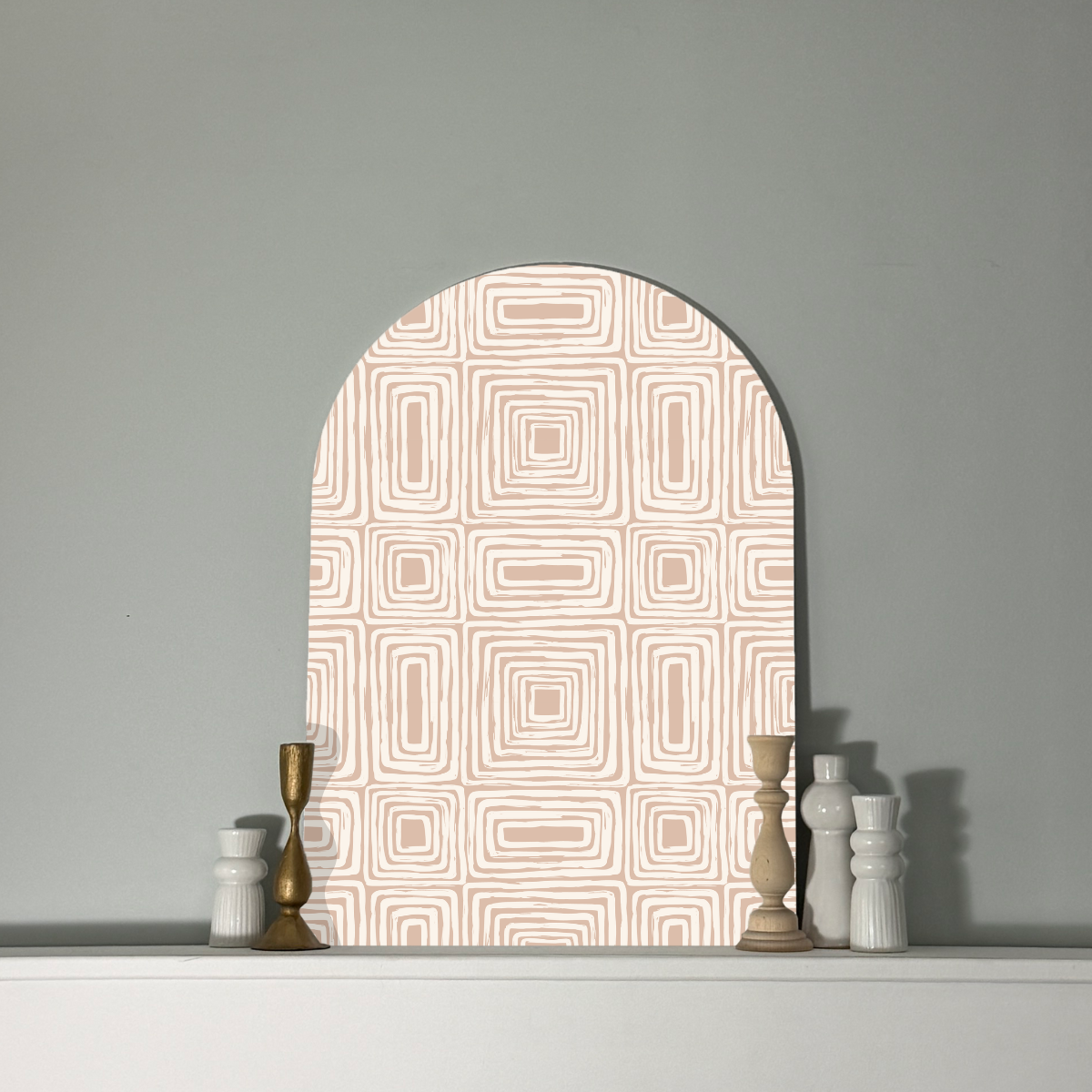 Abstract Geometric Wall Arch  | Warm Neutral Tones | Modern Minimal Style