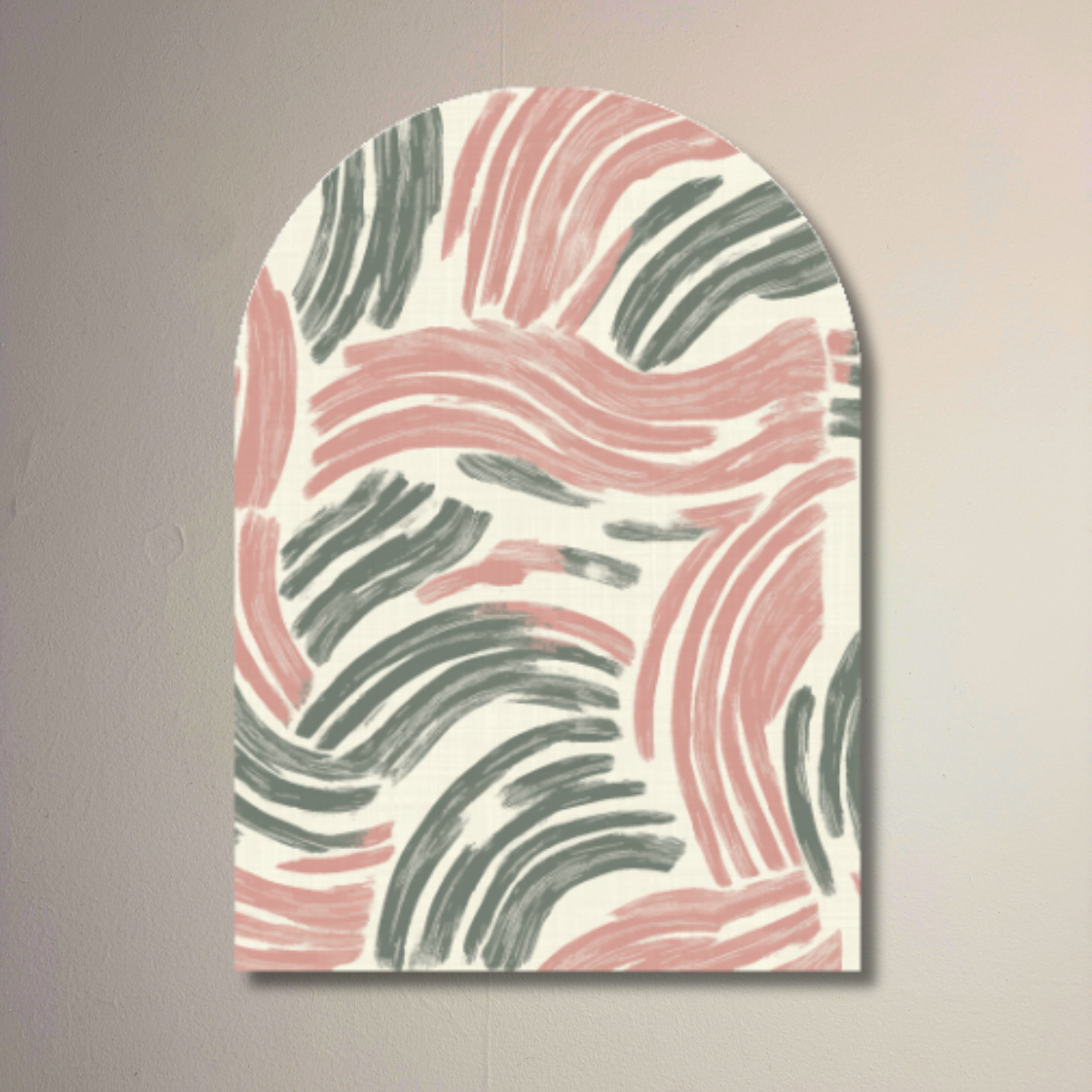 Soft Strokes Arch Wall Art | Abstract Brushstroke Arch Panel | Modern Painterly Pattern Wall Decor