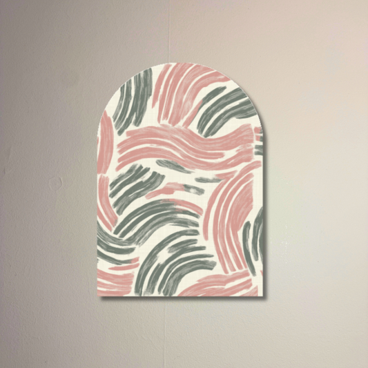 Soft Strokes Arch Wall Art | Abstract Brushstroke Arch Panel | Modern Painterly Pattern Wall Decor