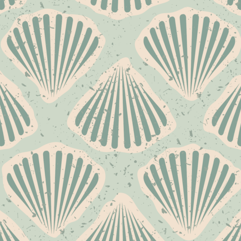 South Beach Door Detail Strip | Peel and Stick Door Accent | Aqua Scallop Coastal Door Trim