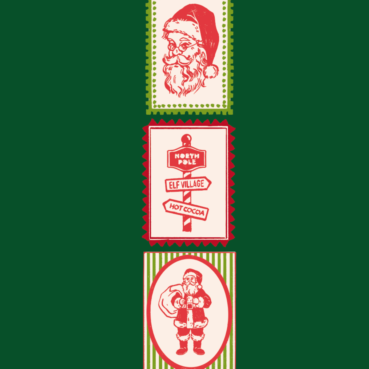 Special Delivery Holiday Door Detail Strip | Peel and Stick Christmas Door Accent | Vintage Santa Door Trim