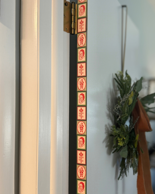 Special Delivery Holiday Door Detail Strip | Peel and Stick Christmas Door Accent | Vintage Santa Door Trim