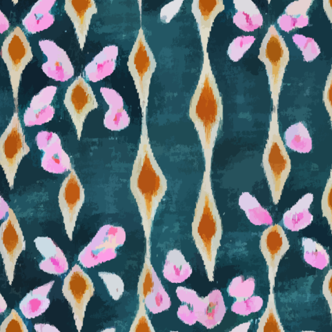 Teal Ember Door Detail Strip | Peel and Stick Door Accent | Painterly Ikat Door Trim