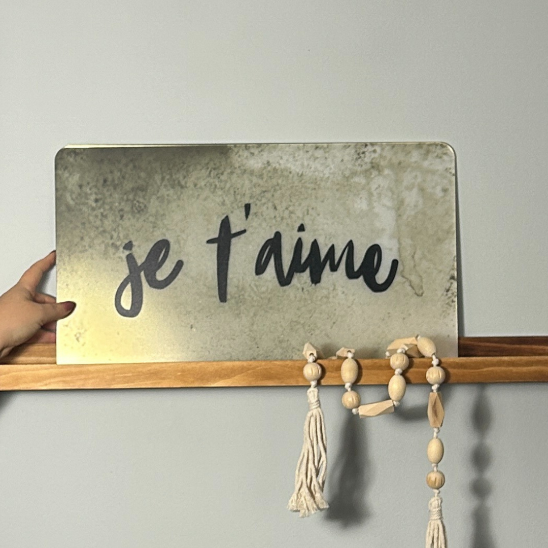 Je T’aime Mirror Art – Vintage French Acrylic Wall Decor