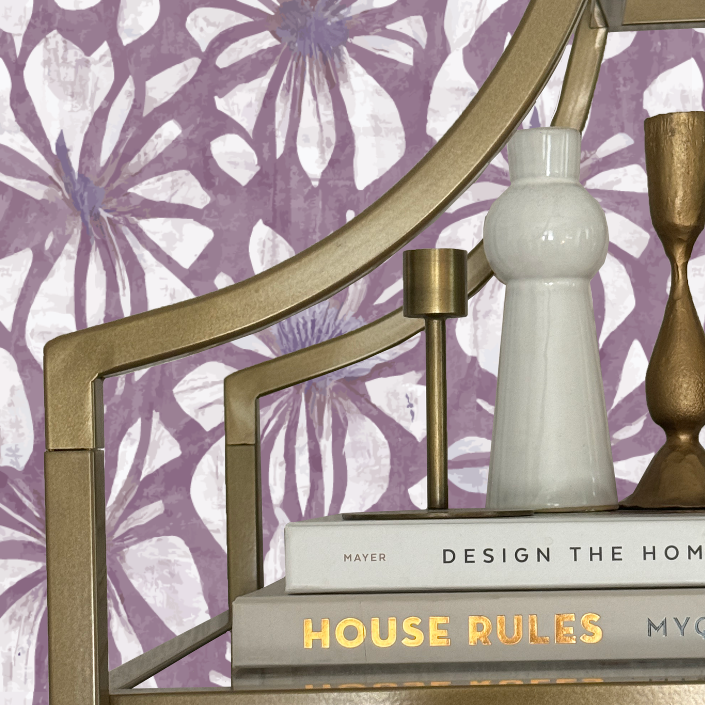 Velvet Garden Peel and Stick Wallpaper | Plum Floral Statement Pattern